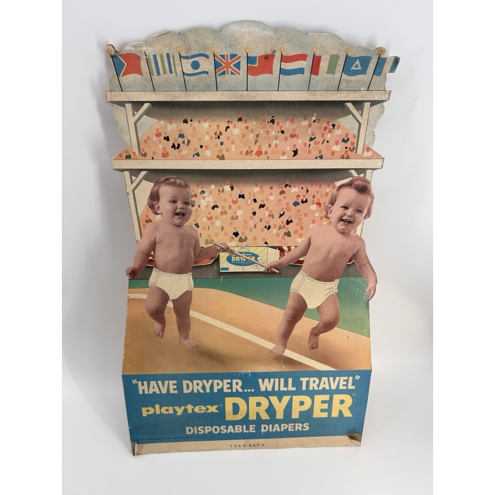 Vintage 1950s Playtex Dryper Store Display Advertisement Stand Up Ephemera